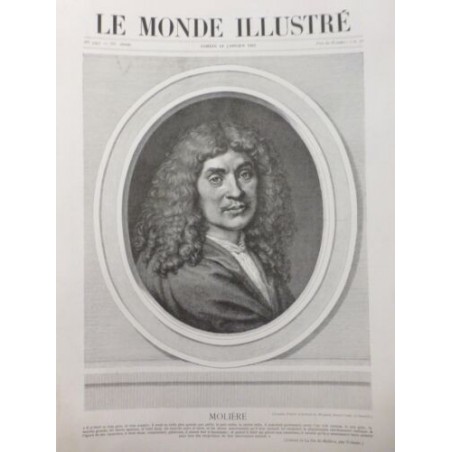 1922 MI MOLIERE GRAVURE PORTRAIT MIGNARD MUSEE CONDE CHANTILLY