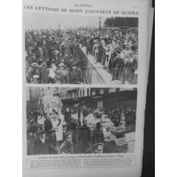 1917 LETTONS GLOIRE RECRUES FUNERAILLES MILITAIRES LETTONIE RIGA