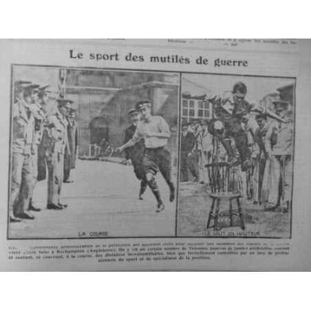 1916 MUTILES GUERRE SPORT SAUT HAUTEUR COURSE PERFECTION PROTHESES