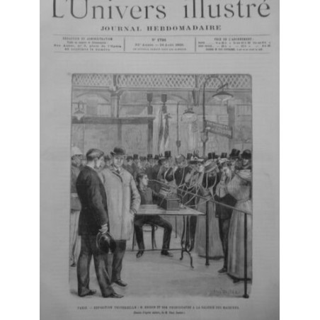 1889 PERSONNALITES M.EDISON PHONOGRAPHE EXPOSITION UNIVERSELLE DESSI P.DESTEZ