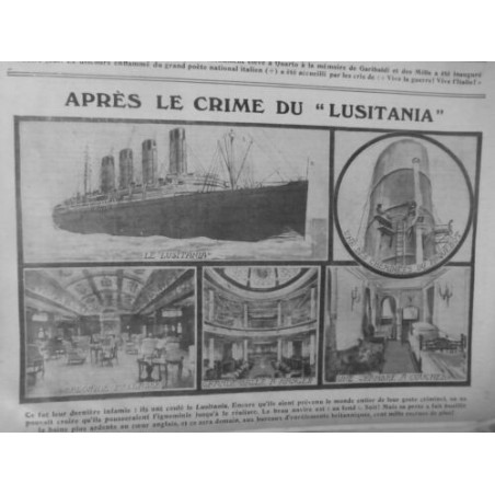 1915 APRES CRIME LUSITANIA CENT MILLE JEUNES ANGLAIS SUPPLEMENTAIRES RECRUTES