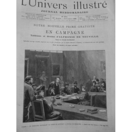 1888 PERSONNALITE FEMME MLLE SCHULTZE SOUTENANT THESE DOCTORAT ECOLE MEDECINE