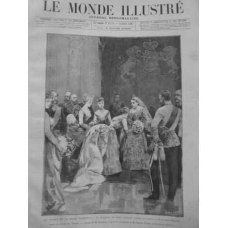 1887 PERSONNALITE FEMME JUBILE REINE VICTORIA HOTES PRINCIERS SALLE TRONE