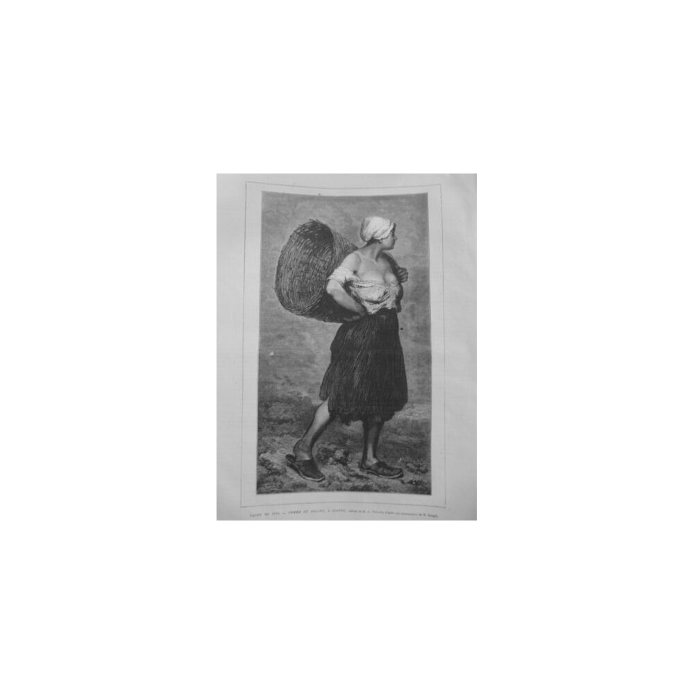 1876 PERSONNALITE FEMME DU POLLET DIEPPE TABLEAU M.A.VOLLON