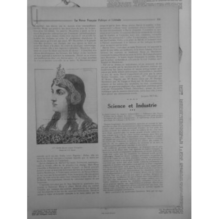 1911 MLLE NEITH BLANC ACTRICE JOUE ROLE CLEOPATRE DESSIN J.C.DUVAL