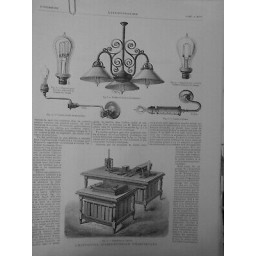 1881 ELECTRICITE EXPOSITION INTERNATIONALE LUSTRE REGULATEUR COURANT