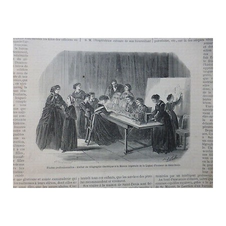 1866 I TELEGRAPHE ATELIER ETUDES MAISON IMPERIALE SAINT DENIS FEMMES