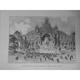 1900 EXPOSITION PALAIS ELECTRICITE DESSIN M DOSSO