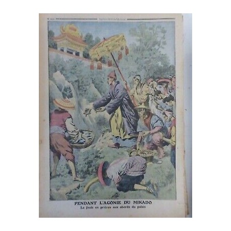 1912 PJ PENDANT AGONIE DU MIKADO FOULE PRIERE ABORDS PALAIS