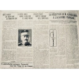 1917 CAPUS CARRIERE DISCOURS ACADEMIE FRANCAISE SAVANT EPEE FALIZE 2 JOURNAUX