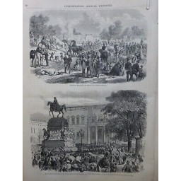 1866 I FRANCFORT REQUISITION CHEVAUX DRAPEAU AUTRICHIENS PALAIS GUILLAUME BERLIN