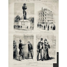 1882 STATUE LIBERTE MAIN BARTHOLDI EXECUTION PARIS NEW YORK FRAGMENT 2 JOURNAUX