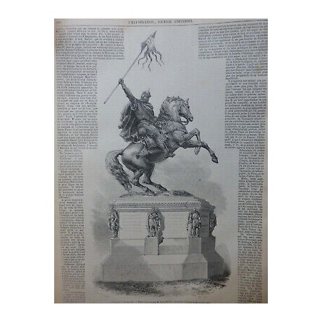 1851 I GUILLAUME LE CONQUERANT STATUE EQUESTRE ROCHET FALAISE