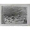 1881 ECLAIRAGE ELECTRIQUE PLACE CARROUSSEL DESSIN KARL FICHOT