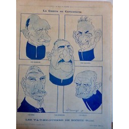 1914 1918 CARICATURE GRANDE GUERRE ALLEMAND BATOCK LUDENDORFF 5 JOURNAUX