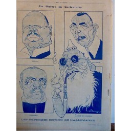 1914 1918 CARICATURE GRANDE GUERRE ALLEMAND BATOCK LUDENDORFF 5 JOURNAUX