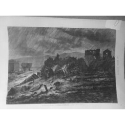 1872 MI CATASTROPHE PONT BRAGUE ANTIBES CROQUIS M.DAVEAU