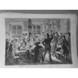 1872 MI ALLEMAGNE MUSICIENS 1ER JANVIER BRASSERIE BAVAROISE CROQUIS M.KAUFFMAN