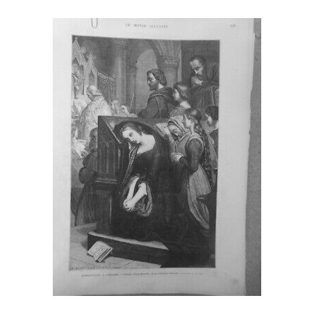 1872 MI MARGUERITE EGLISE TABLEAU ARY SCHEFFER COLECTION PATURIE DESSIN DUVIVIER