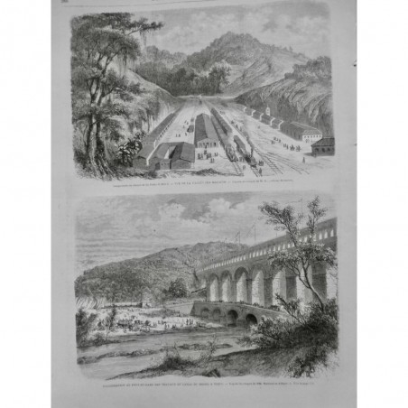 1863 I PONT DU GARD TRAVAUX CANAL IRRIGATION RHONE NIMES RABOURDIN