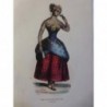 1846 GRAVURE OCEANIE DAME JAVA PREMIERE CLASSE INDONESIE