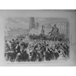 1872 MI DUNKERQUE GRANDE CAVALCADE PROFIT SOUSCRIPTION OEUVRES FEMMES FRANCE