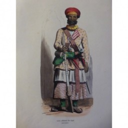 1846 GRAVURE INDE SOUS OFFICIER SIPAI CIPAYE SOLDAT