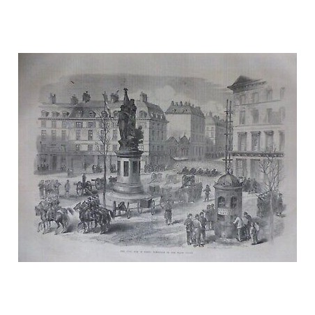 1870 JOURNAUX ANGLAIS CIVIL WAR PARIS BARRICADE PLACE CLICHY