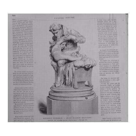 1878 UI EXPOSITION UNIVERSELLE SECTION ITALIENNE STATUE JENNER M.G.MONTEVERDE