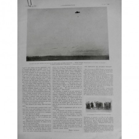 1908 I AVIATION WRIGHT WILBUR CAMP ANVOURS PRIX 100 METRES BALLON CONTRÔLE