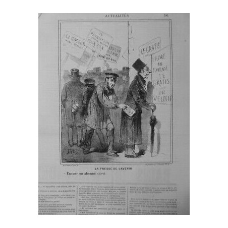 1869 PRESSE JOURNAUX JOURNALISTE  AVENIR GRATUIT ABONNEMENT