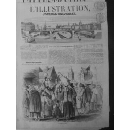 1858 PRESSE JOURNAUX JOURNALISTE LECTURE PUBLC FOULE