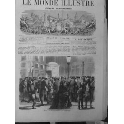 1868 PRESSE JOURNALISTE VENTE JOURNAUX MADRID CAFE SUISSE