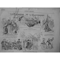 1880 CIRQUE HIPPODROME FAMILLE LENTONACROBATIES VELOCIPEDISTE