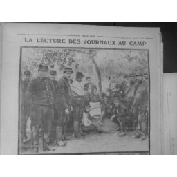 1914 PRESSE JOURNAUX JOURNALISTES SOLDATS LECTURE NOUVELLES GUERRE