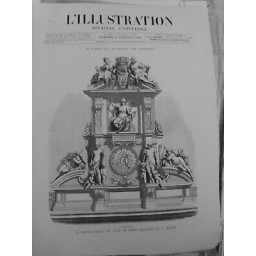 1882 HEURE HORLOGE NOUVEL HOTEL VILLE PARIS INAUGURE 13 JUILLET