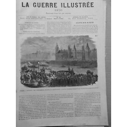 1870 TRANSPORT BLESSES BATEAUX OMNIBUS 2 JOURNAUX