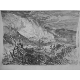 1859 I DESTRUCTION QUITO TREMBLEMENT TERRE EQUATEUR PICHINCHA VOLCAN