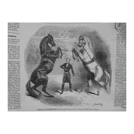 1859 I CIRQUE IMPERATRICE CHEVAUX RUSSES LIBERTE DRESSEUR TAMPE