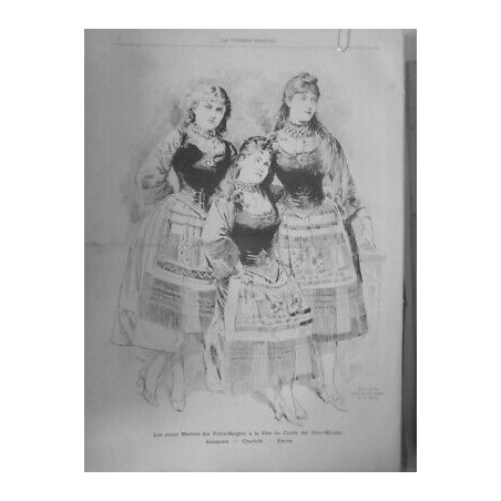 1888 CIRQUE FOLIES BERGERES SOEURS MARTENS ALEXANDRA CHARLOTT EMMA PORTRAIT