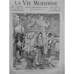 1883 VM SARAH BERNHARDT RÔLE NANA SAHIB DESSIN GORGUET