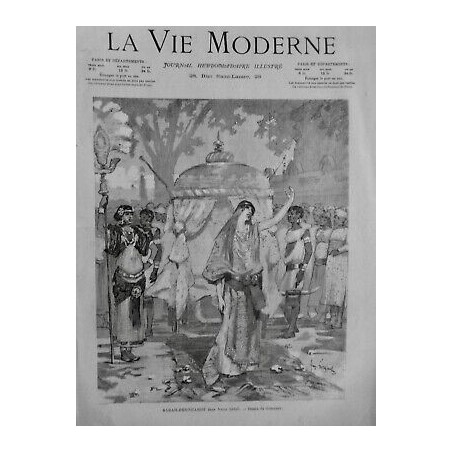 1883 VM SARAH BERNHARDT RÔLE NANA SAHIB DESSIN GORGUET