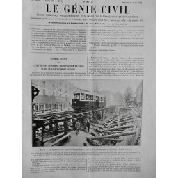 1934 GC METROPOLITAIN RESEAU URBAIN PARIS CHEMIN FER TRAVAUX ALLONGEMENT STATION