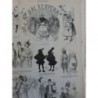 1860-1890 OMBRES CHINOISES BAL OPERA PASTOURELLE DAME BLANCHE DESSIN STOP