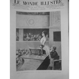 1886 PARIS CONSERVATOIRE MUSIQUE CONCOURS CHANT DESSIN M REICHAN