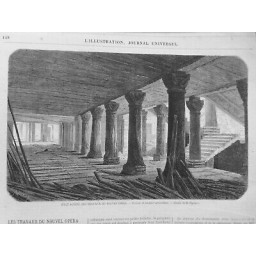 1870 I TRAVAUX NOUVEL OPERA INTERIEUR COLONNES PARIS