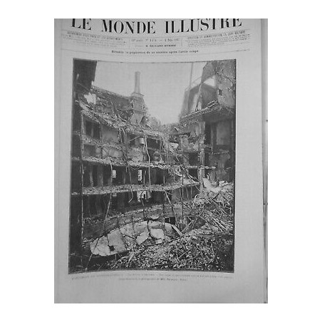 1887 INCENDIE OPERA COMIQUE RUINES INTERIEURES LOGES GALERIES PHOTO M NEURDEIN