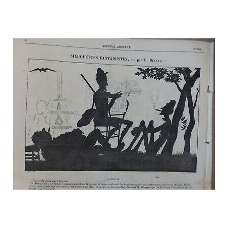 1860-1890 OMBRES CHINOISES SILHOUETTES FANTAISISTES CHATEAU DESSIN BERNAY