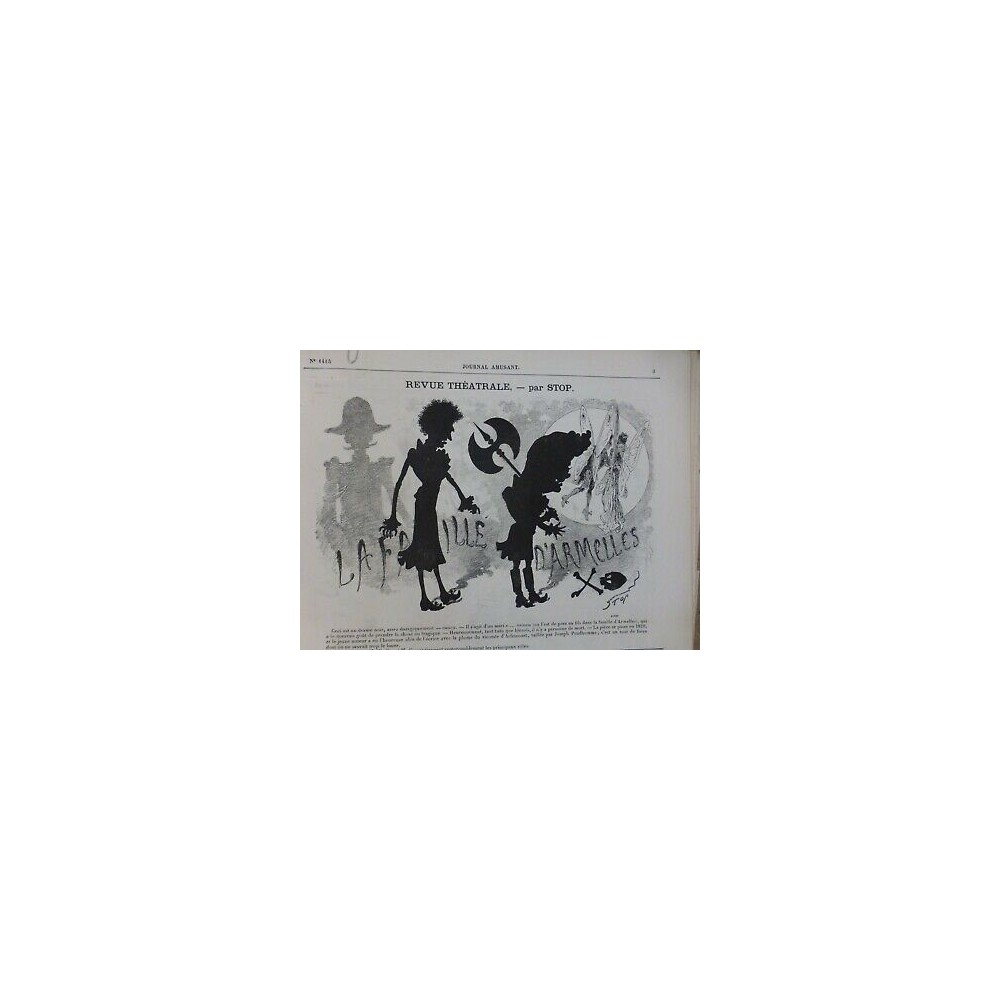 1860-1890 OMBRES CHINOISES REVUE THEATRALE FAMILLE ARMELLES DESSIN STOP