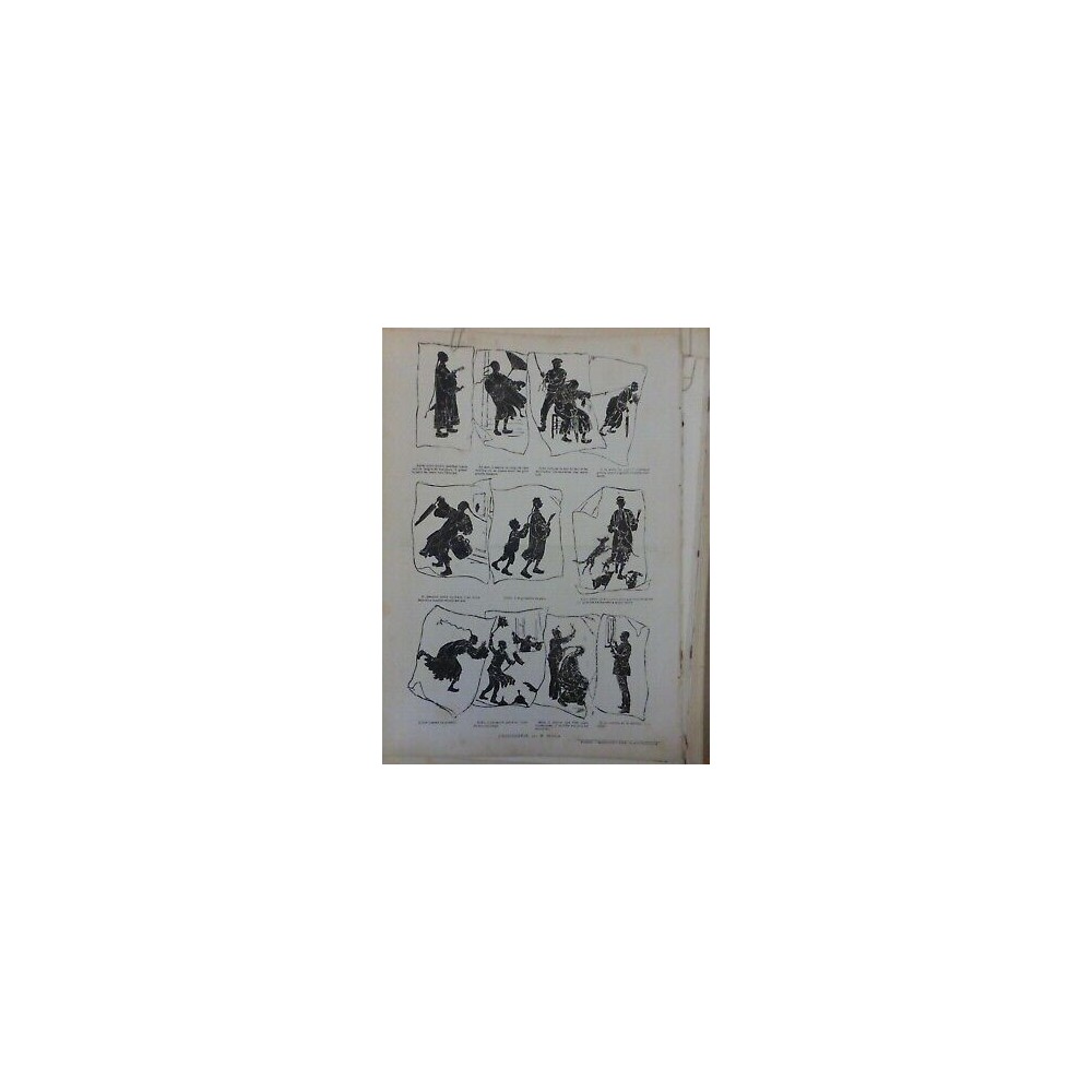 1860-1890 OMBRES CHINOISERIES DESSIN M.MARTIN